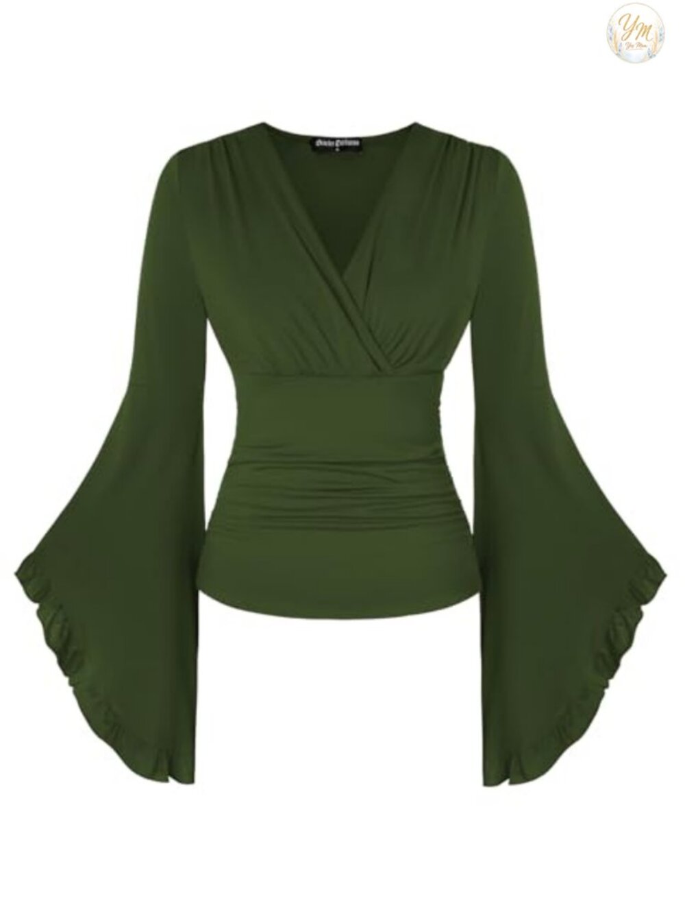 Bell Sleeve V-Neck Peasant Blouse Renaissance Pirate Top